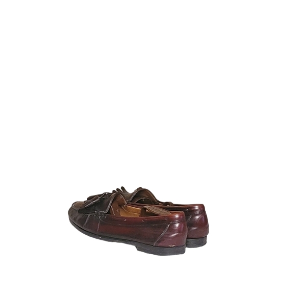 Men Leather Vintage Tassel Burgundy Loafers By G.H.BASS and Co Size 11.5/Men Des - Picture 5 of 9